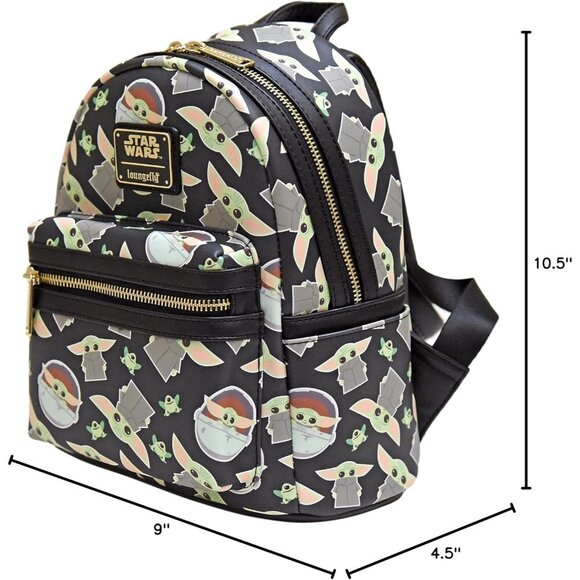 ⚡Loungefly Womens Star Wars Baby Yoda Print Double Strap Shoulder Bag - Picture 4 of 4